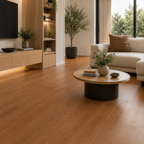 Piso Vinílico Spc Click Oak con manta